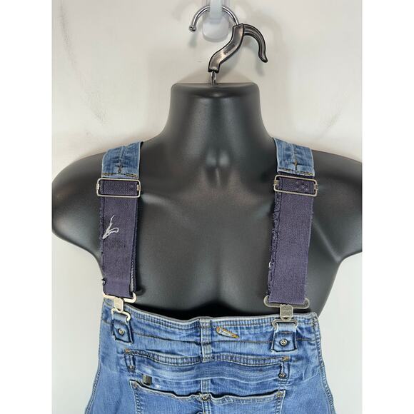 Carhartt Double Knee Denim Overalls Carpenter Workwear Utility 42x30 Distressed - Picture 10 of 16